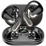 Traadita k&otilde;rvaklapid Sport Bluetooth V6.1 K&otilde;rvaklapid m&uuml;rasummutava mikrofoniga 60 tundi HiFi stereo &Uuml;le k&otilde;rva klapp LED-ekraan USB-C IPX7 must