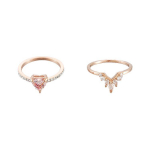 Swarovski One Sweet Heart Romantiline Kahekordne S&otilde;rmuste Virnastamise Komplekt Naiste s&otilde;rmused 5474937 Box (Random Color),55