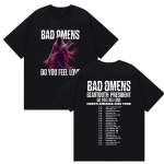 Bad Omens Do You Feel Love Tour 2026 T-s&auml;rk Meestele ja Naistele Suvine Gooti R&otilde;ivad Mood Vabaaja &Uuml;mar Kaelus L&uuml;hikeste Varrukatega Top S mitmev&auml;rviline