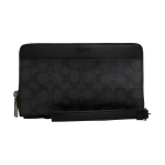 Coach 21 logo reljeefne &uuml;mberm&otilde;&otilde;dul lukuga rahakott Meeste rahakott Must CW375-QBMI5 Black