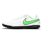 Nike Tiempo Legend 8 Club TF Slip Resistant Abrasion Resistant Low top Kids' Soccer Shoes White Green Kids' AT5883-030 27 white