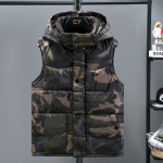Suurused Meeste Varrukateta Jakk Talvine Uus Vabaaja Kapuutsiga Puuvillane Polsterdatud Varrukateta Vest Mees Soe Camouflage Spordivestid S