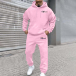 Meeste ja naiste t&auml;navakunstiline sametine kapuutsiga tr&uuml;kitud dressipluus/hoodie ja p&uuml;ksid komplekt M roosa