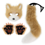T&uuml;drukud Naised Kunstkarusnahast Rebase Saba Kass Hunt Cosplay Kost&uuml;&uuml;mikomplekt Pl&uuml;&uuml;sist Mask Kohev K&auml;pakindad Halloween J&otilde;ulupidu Common use beige