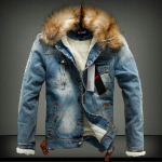 Talvine meeste sissevool Casual Denim Jacket Talvine paks teksajakk L