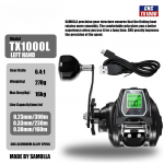Suur S&uuml;vamere Elektrooniline Kalastusrull Baitcasting Soolase Veekindel 6.4:1 16KG Pidurdusv&otilde;imega Kalandus Trolling Metallp&otilde;hjaga 7+1 Laagritiga Ketrusrull S&ouml;&ouml;dap&uuml;&uuml;girull Left Hand