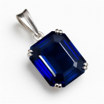 SERTIFITSEERITUD Looduslik Sinine Tansaniit 22 karaati 925 Sterling H&otilde;be Smaragdi Ripats 23.6 mm approx. sinine