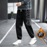 Meeste talvevooderdatud fliisiga Plus Size Running Fitness P&uuml;ksid Dressip&uuml;ksid Vaba kirjatr&uuml;kiga dressip&uuml;ksid M