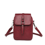 Naiste Crossbody kott Mobiiltelefoni kott Nahast Cross-body Kaardikott Rahakott Reisik&auml;ekott Mini Rahakott &Otilde;lakott D2K0 punane