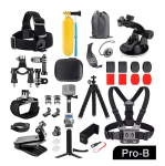 ORBMART GoPro tarvikute komplekt Go Pro Hero 13 12 11 10 9 8 7 6 5 4 jaoks Must kinnitus DJI Insta360 Sjcam Action Camera jaoks