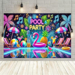 Basseinipidu Taust Suvi Hawaii Rand Fluorestseeruv V&auml;lipiknik S&uuml;nnip&auml;evapidu Dekoratsioon B&auml;nner Fotograafia Peo Taust 270X180CM