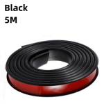 5M U-kujuline Servakate Kappide Lauaplaatide Servakate Dekoratiivriba TPE Puidust M&ouml;&ouml;blikaitse Kate Kodukaunistus (Black,12mm) must