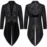 Devil Fashion meeste gooti steampunk frakktjakk must pulma-Halloweeni jakk XL black