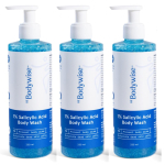 Be Bodywise 1% salits&uuml;&uuml;lhappega kehapesu 750 ml | Aitab v&auml;ltida kehaaknet ja puhastab nahka | Parabeenivaba ja SLS-vaba | 3 tk pakk white