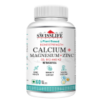 SWISSLIFE FOREVER Kaltsium Magneesium Tsink D3-vitamiiniga | Kaltsiumilisand Naistele ja Meestele | Luude ja Liigeste Tervise Toetamiseks, Maitsetu (Pakend