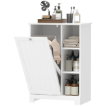Vannitoakapp pesukorvi, eemaldatava korvi, reguleeritava riiuli ja sektsioonidega vannituppa 60x38x86 cm Valge 60 x 38 x 86 cm