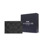 COACH Kokkupandav Rahakott Kaetud L&otilde;uend Vasikanahast Kaardihoidjaga Unisex Must CM166-QBMI5 Gift Box Sets (Basic Set+Black Box) black