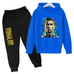 Ronaldo CR7 Prindiga Jalgpalli Iidol R&otilde;ivad Laste Huppari 2 tk Komplekt P&uuml;kstega &Uuml;likond Laste Poiste Treening&uuml;likond T&uuml;drukute R&otilde;ivad Sporditreening&uuml;likonnad 140 black