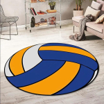Palli spordi teemaline &uuml;mmargune vaip V&otilde;rkpall Pesapall Korvpall Tennise vaip Igap&auml;evane kodu p&otilde;randa kaunistus Libisemisvastane matt elutuppa 120x120cm
