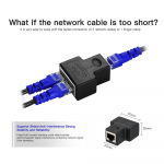 RJ45 splitteri adapteri pistik 1 kuni 2 naisporti CAT 5/CAT 6/CAT 7 jaoks