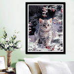 HUACAN 5D tikandid maalid kivist kleebitud DIY teemant armas kassi ristpistes 20*30 cm