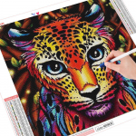 T&auml;isringi teemanttikandid Ristpistes Tiger Teemantmaaling Loomade teemant 30x30