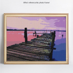 Teemanttikandid Scenery Ristpistekomplektid Teemantmaaling T&auml;isringi saabumine Meri 5d Teemant 20X30