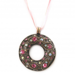 Les Tr&eacute;sors De Lily [A6060] &ndash; roosa 'helendavad kroonlehed' kaelakee Heleroosa