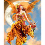 Ristpistete komplekt DIY Teemanttikandid Moon Angel T&auml;is&uuml;mmargune teemantmaaling Mosaiik Kodukaunistus 20X30CM