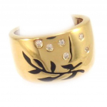 Bague plaqu&eacute; or 'Songes' Noir 52 must