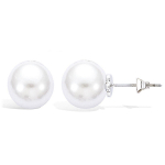 Les Tr&eacute;sors De Lily [G5551] - Boucles argent 'Perla' blanc ivoire - 10 mm valge