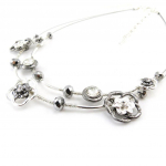 Les Tr&eacute;sors De Lily [J2817] - Collier Cr&eacute;ateur 'Flora' argent&eacute; hall