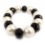 Les Tr&eacute;sors De Lily [L1611] - Bracelet 'Sissi' noir ivoire must