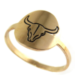 Les Tr&eacute;sors De Lily [Q0744] - Bague cr&eacute;ateur acier 'Boho' dor&eacute; ros&eacute; (cr&acirc;ne de bison)  - 10x10 mm Heleroosa