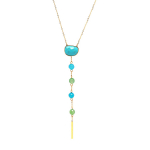 Les Tr&eacute;sors De Lily [Q0957] - Collier cr&eacute;ateur acier 'Boho' turquoise vert dor&eacute; - 10. 3x1. 6 cm t&uuml;rkiissinine