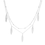 Les Tr&eacute;sors De Lily [Q8656] - Disainer h&otilde;bedane 'Boho' terasest kaelakee (2 rida) - 38/41 cm - 20x5 mm h&otilde;be