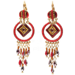 Les Tr&eacute;sors De Lily [Q8751] &ndash; Kuldpunased disainitud liiprid 'Acapulco' - 65x20 mm punane