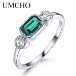 UMCHO Nano Emerald Real 925 Sterling h&otilde;bes&otilde;rmus 5 smaragdroheline