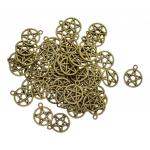 50 t&uuml;kki Tiibeti pronksisulamist &uuml;mmarguse t&auml;rniga pentacle ehted isetegemise teel amulettide valmistamine 20 x 16.5 mm pronksi