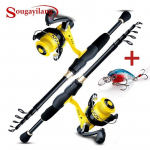 Sougayilang Joran Pancing Gulungan Kombinasi Pa11+1BB teleskoop&otilde;nged karpkala p&uuml;&uuml;girullide komplekt Rod1.8m -CTR2000