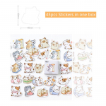 45 tk Minimultika armsate kasside kleebiste komplekt, tihenduspasta p&auml;evikukoogi kleepuva posti jaoks lastele kingitus A6422