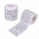 1 rull 2 ​​kihiga uudne naljakas number, sudoku prinditud WC vann, naljakas pehme tualettpaber