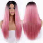 Naiste pikad sirged Cosplay Black Root Ombre blondid kost&uuml;&uuml;mjuuksed t&auml;isparukas wig&cap hele