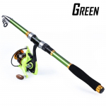 Sougayilangi spinningu ja -rulli komplekt kaasaskantav teleskoopne p&uuml;&uuml;gikepp spinningurattaga p&uuml;&uuml;gikombinatsiooniga 2.1M&2000 Series roheline
