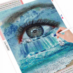 Teemantmaalikomplekt Silmade loomade pildid kividest Teemanttikandite m&uuml;&uuml;k Luik, t&auml;ismosaiik k&auml;sitsi valmistatud kingitus Full Round (20X30CM)