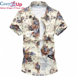 Cozy Up Suure n&ouml;&ouml;biga s&auml;rk Suvine uus s&auml;rav Hawaii s&auml;rgid Meeste Moodsad Stretch Lilled L&uuml;hikeste varrukatega vabaaja s&auml;rgid L beež