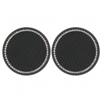 2 tk autoalused libisemisvastased kulumiskindlad rhinestone'i universaalsed pudelipadjad autole must