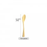 Kuldne s&ouml;&ouml;giriistade komplekt 18/10 roostevabast terasest lauan&otilde;ud L&auml;&auml;ne &otilde;htus&ouml;&ouml;gikahvliga praadnuga lusikad pulmadeks m&otilde;eldud s&ouml;&ouml;giriistade komplekt Tea Spoon kuld