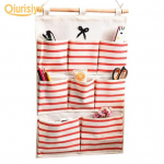 6/8 taskut Puuvillane linane riie seinale riputuskott Korraldaja hoiukott Kodutarbed 8 Pockets punane