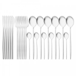 24 tk mattmust kuldne roostevabast terasest s&ouml;&ouml;giriistade komplekt lauan&otilde;ud nuga kahvel lusikas s&ouml;&ouml;giriistad, pulmade igap&auml;evane &otilde;htus&ouml;&ouml;gikomplekt h&otilde;be